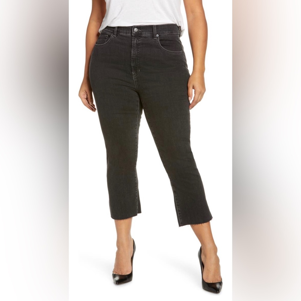 NWOT Veronica Beard Carly Kick Flair High Rise Crop Raw Hem Jeans sz 15